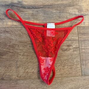 Red Lace Size S G-String Thong Panty NEW Stripper Exotic Dancewear Lingerie